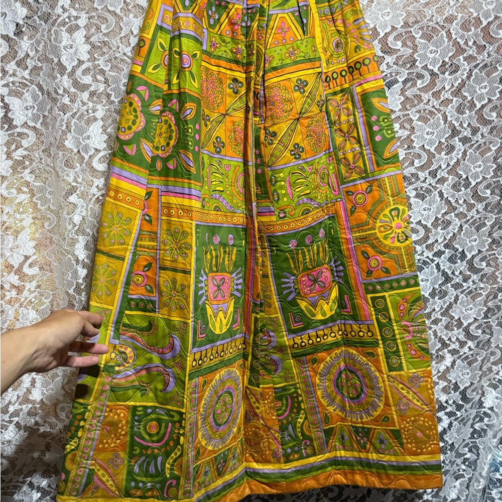 Alex Colman California Colorblock Quilted skirt in vibrant colors XS 70s